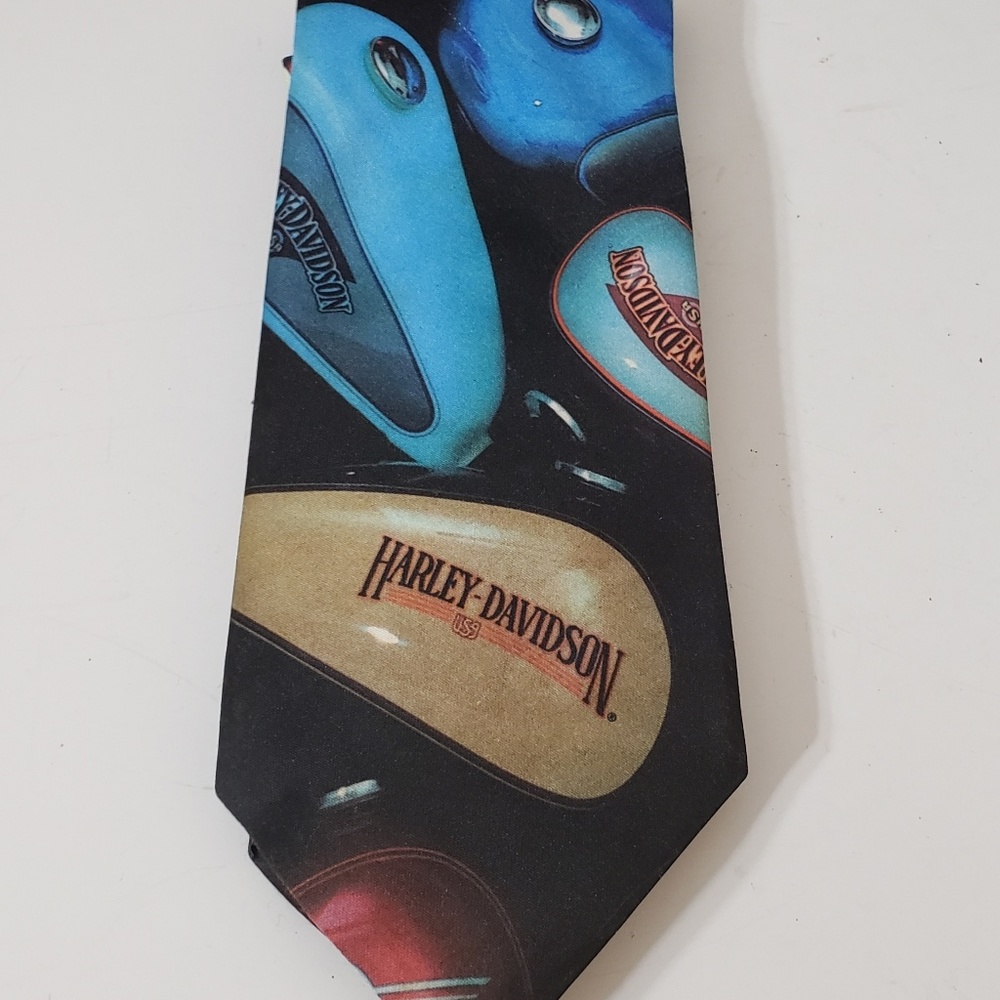 Harley Davidson Tie Colorful Gas Tanks